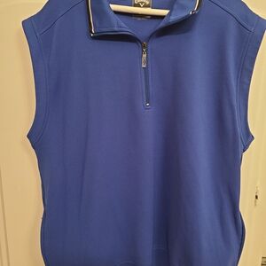 Callaway Men's Royal Blue Sleeveless Quarter-Zip Golf Vest Size XL